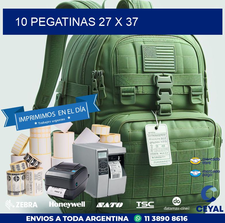 10 PEGATINAS 27 x 37