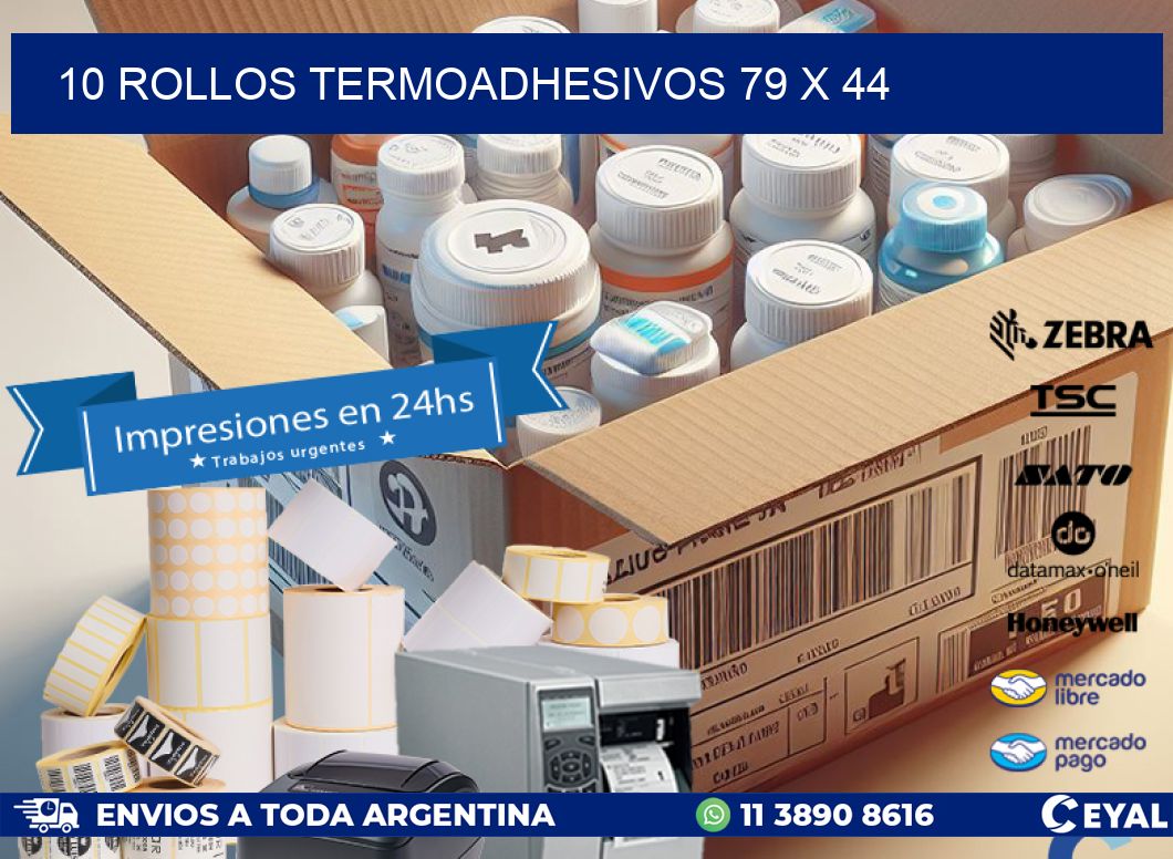 10 ROLLOS TERMOADHESIVOS 79 x 44