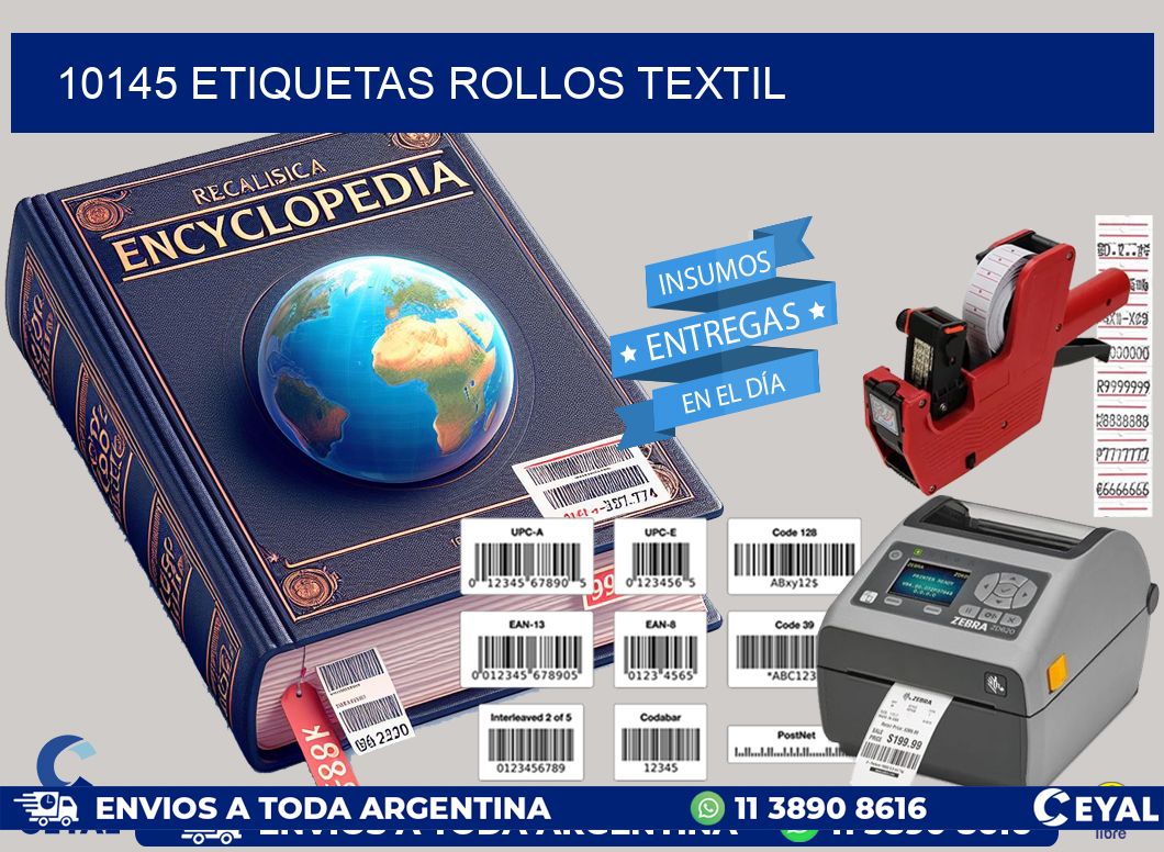 10145 etiquetas rollos TEXTIL