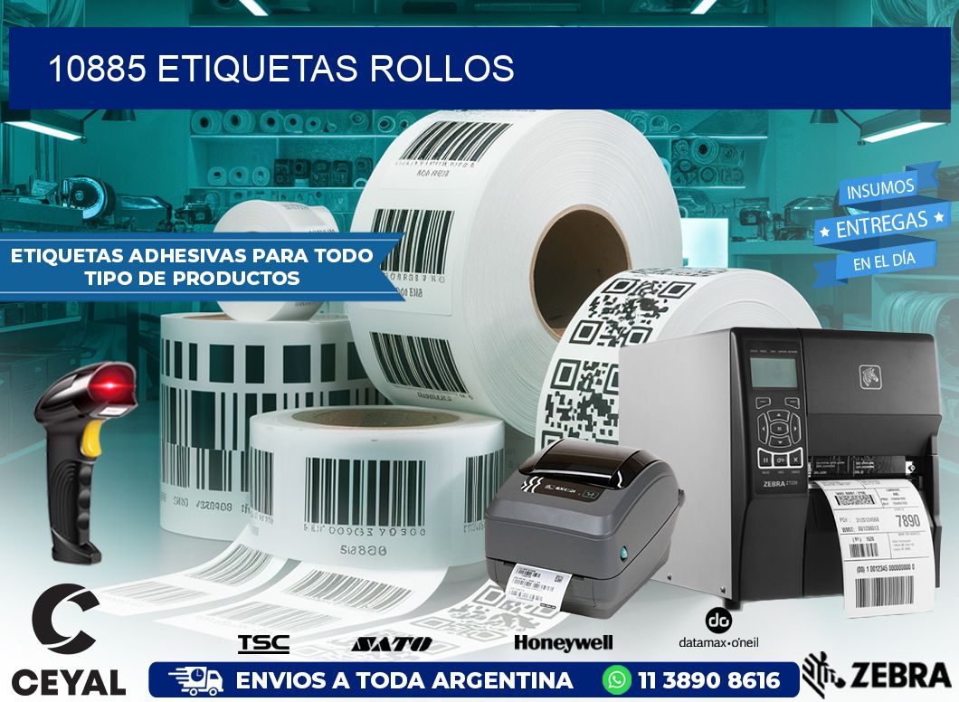 10885 etiquetas rollos