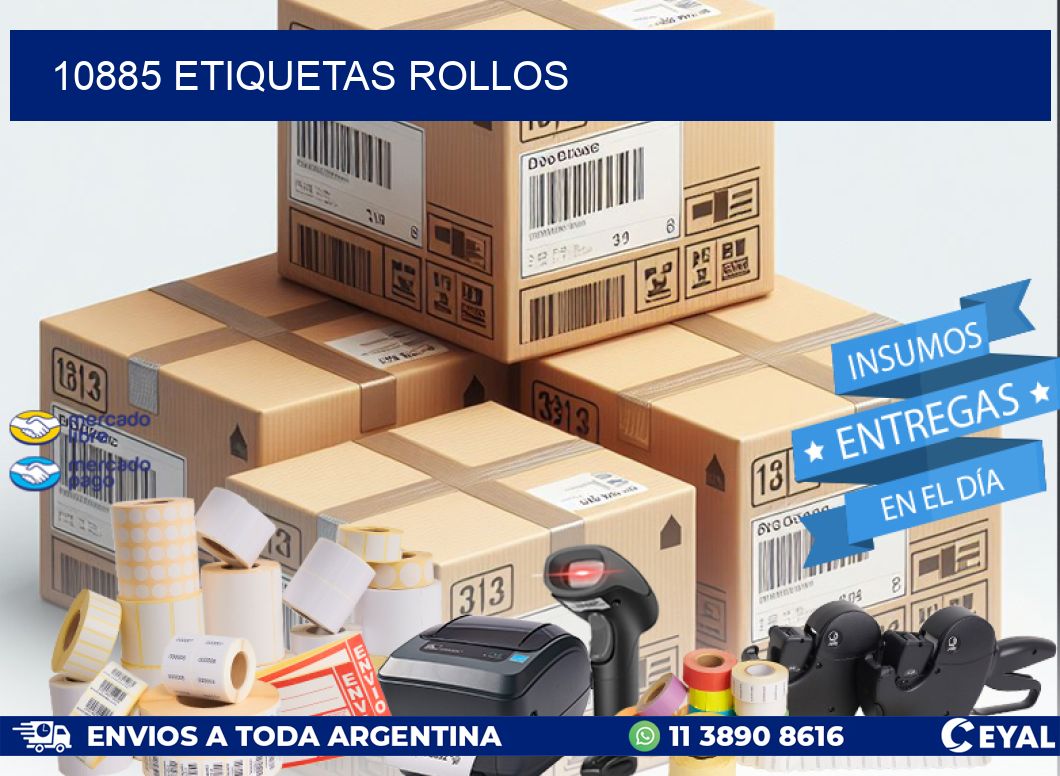 10885 etiquetas rollos