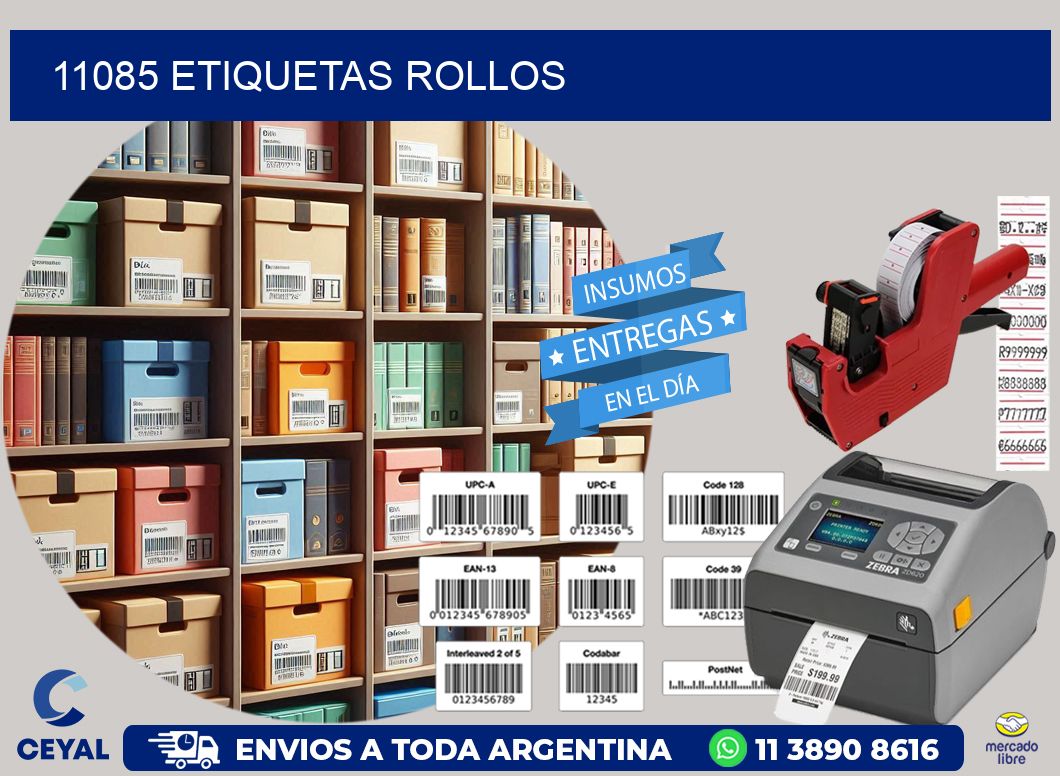 11085 etiquetas rollos