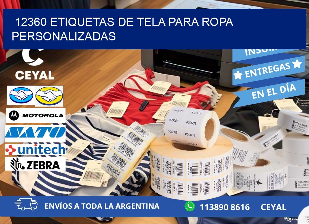12360 Etiquetas de tela para ropa personalizadas