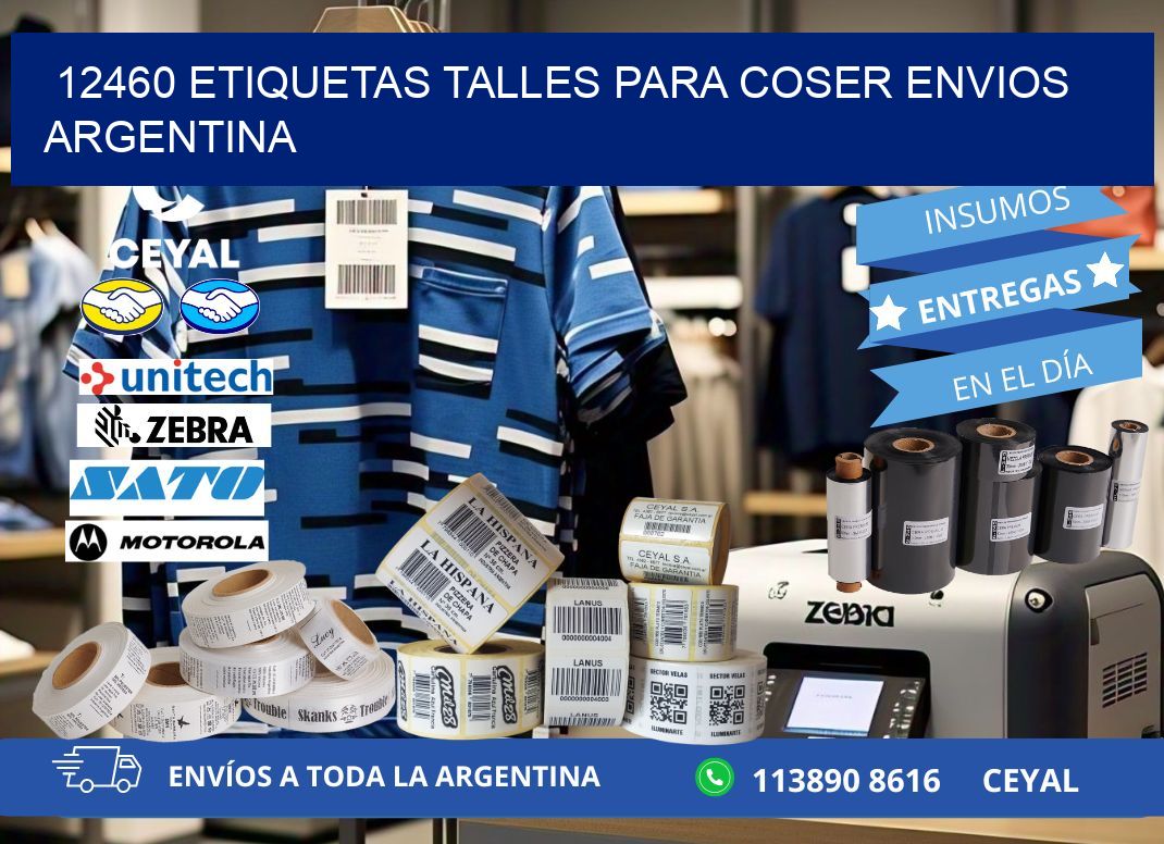12460 ETIQUETAS TALLES PARA COSER ENVIOS ARGENTINA