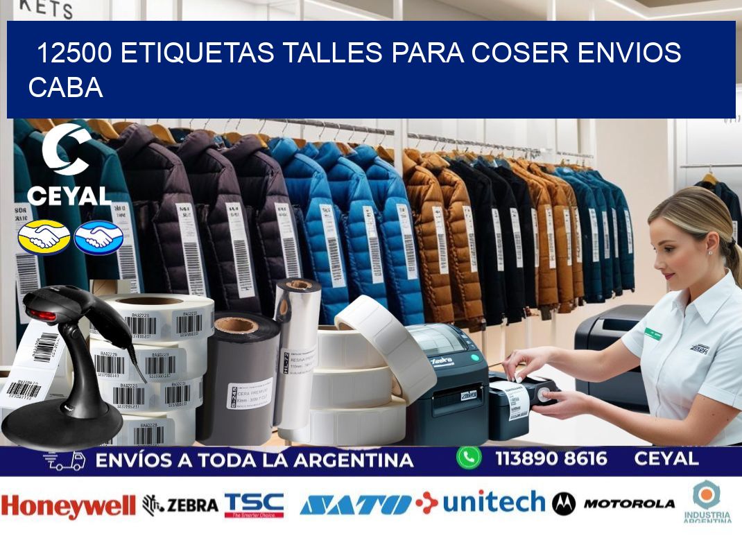 12500 ETIQUETAS TALLES PARA COSER ENVIOS CABA