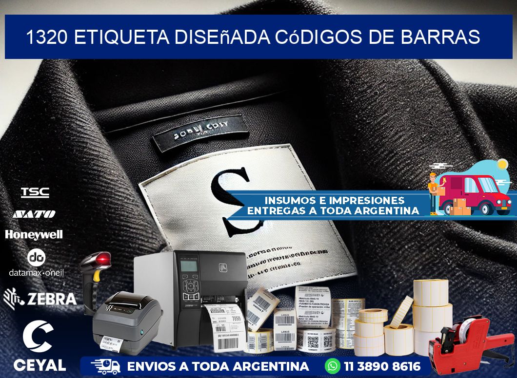 1320 etiqueta diseñada códigos de barras
