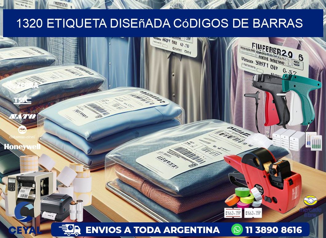 1320 etiqueta diseñada códigos de barras
