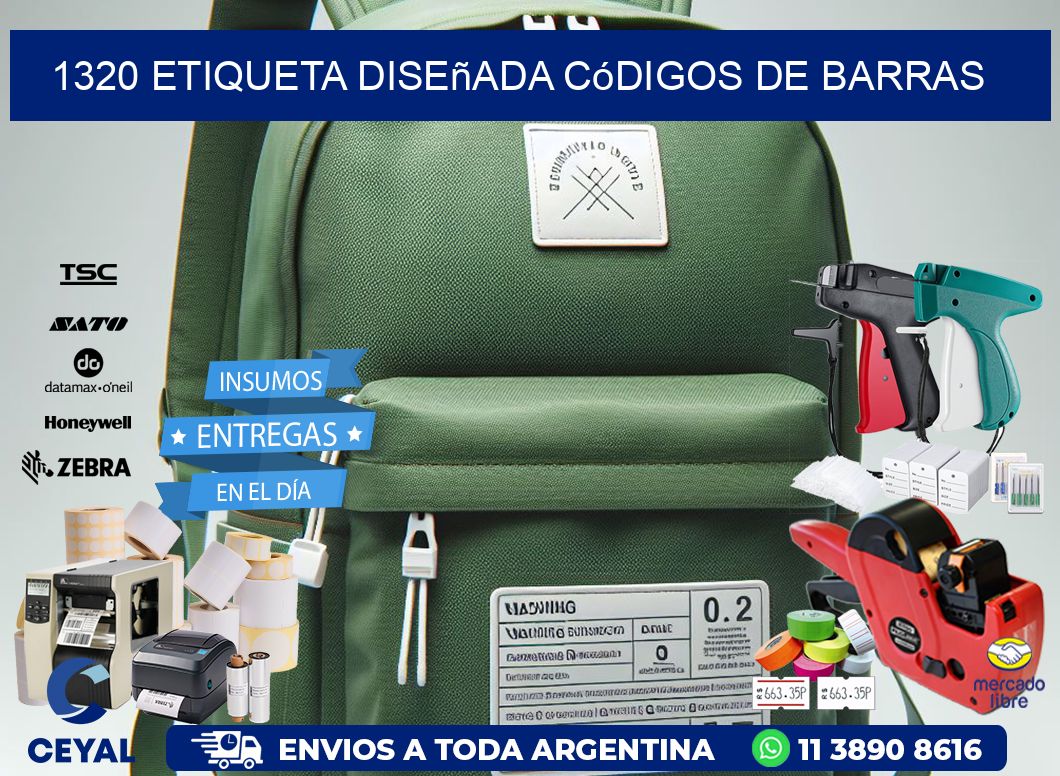 1320 etiqueta diseñada códigos de barras