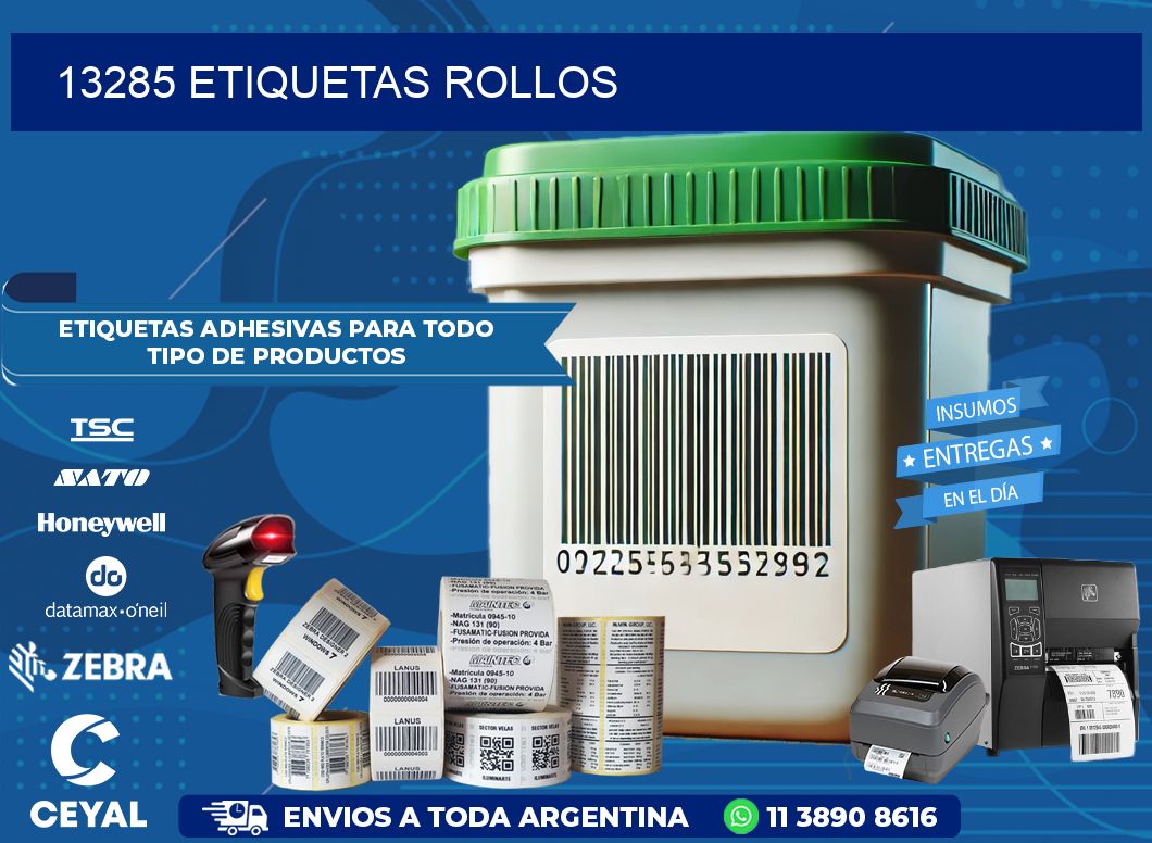 13285 etiquetas rollos