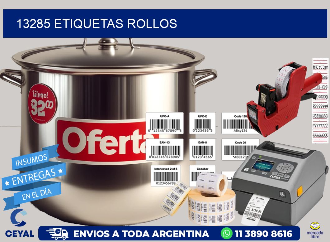 13285 etiquetas rollos
