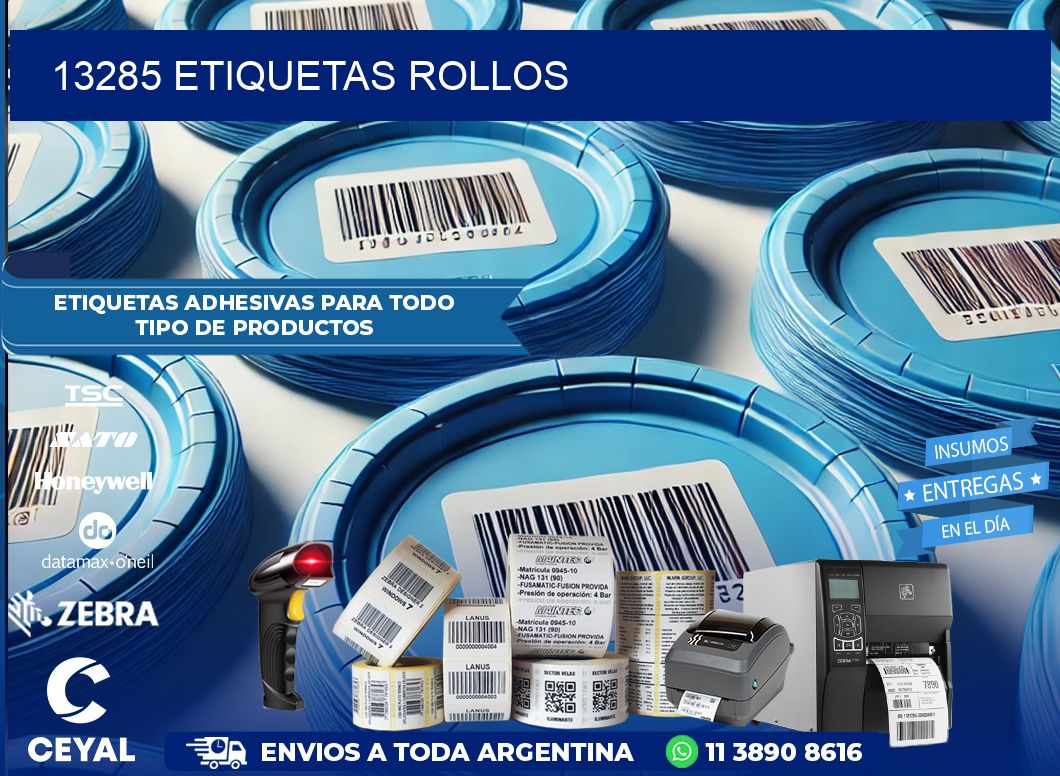 13285 etiquetas rollos