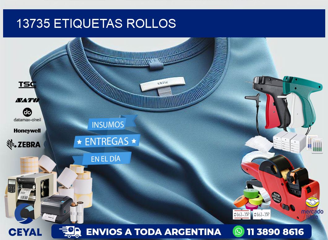 13735 etiquetas rollos