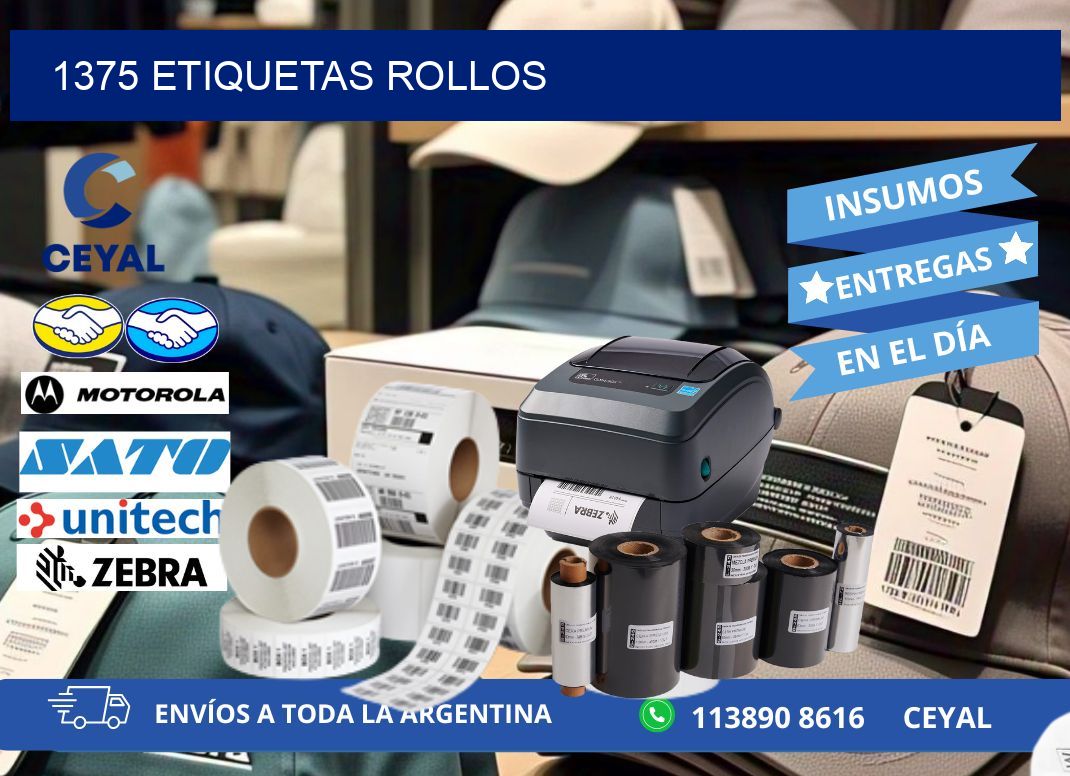 1375 etiquetas rollos