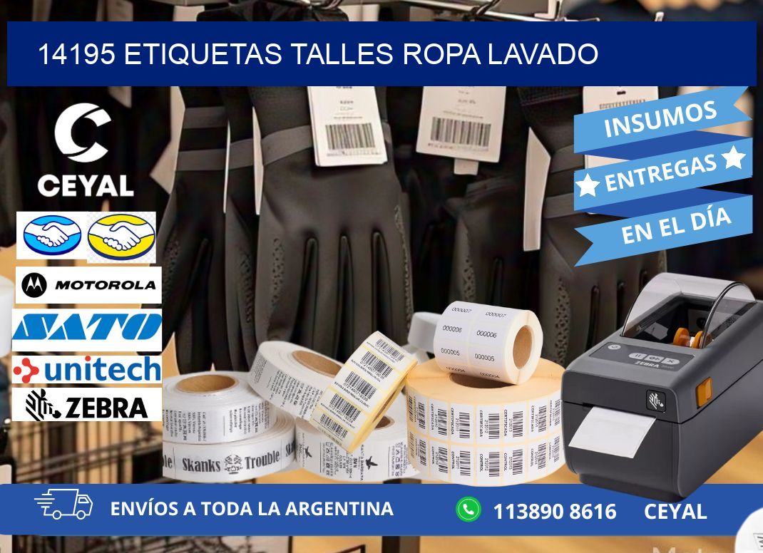 14195 ETIQUETAS TALLES ROPA LAVADO