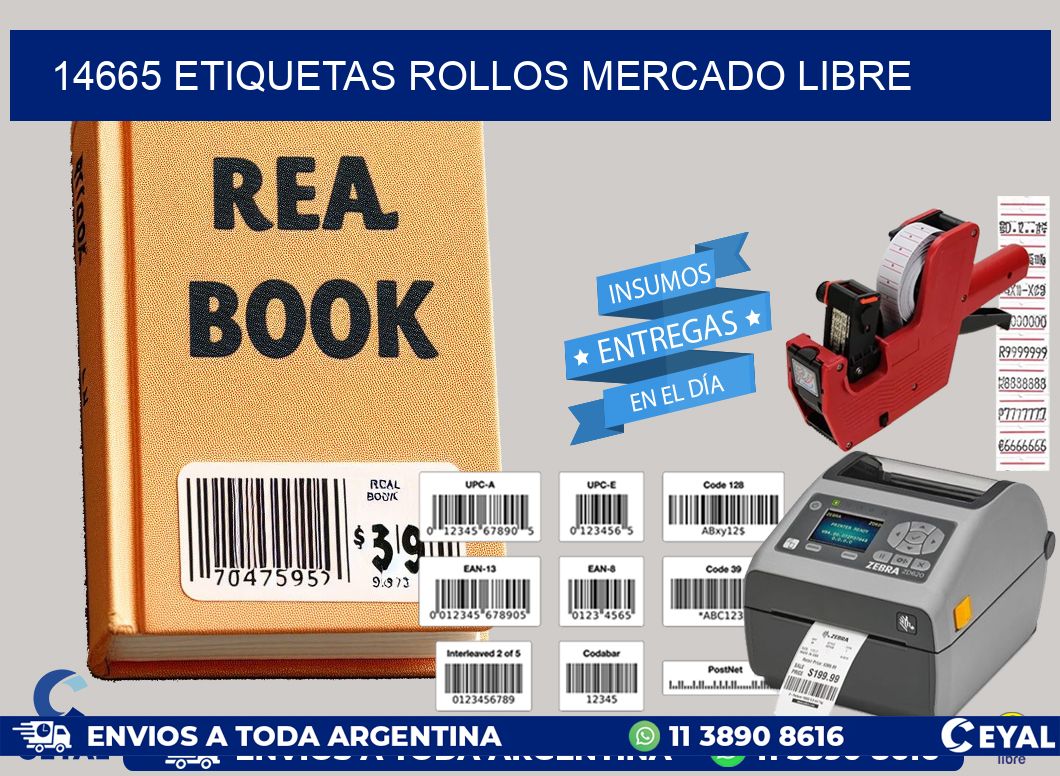14665 etiquetas rollos MERCADO LIBRE