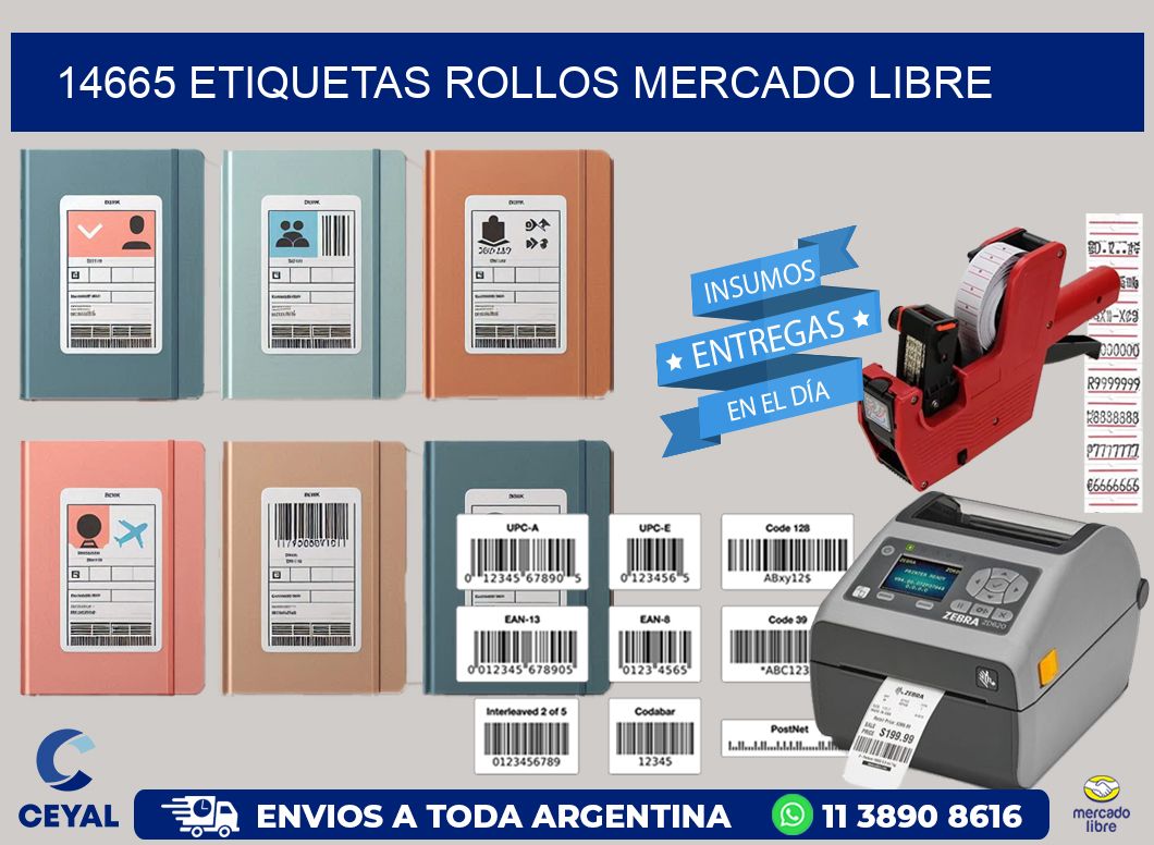 14665 etiquetas rollos MERCADO LIBRE