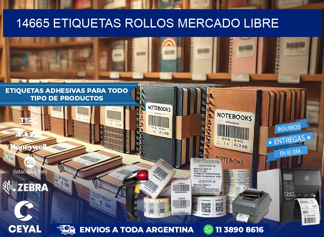 14665 etiquetas rollos MERCADO LIBRE