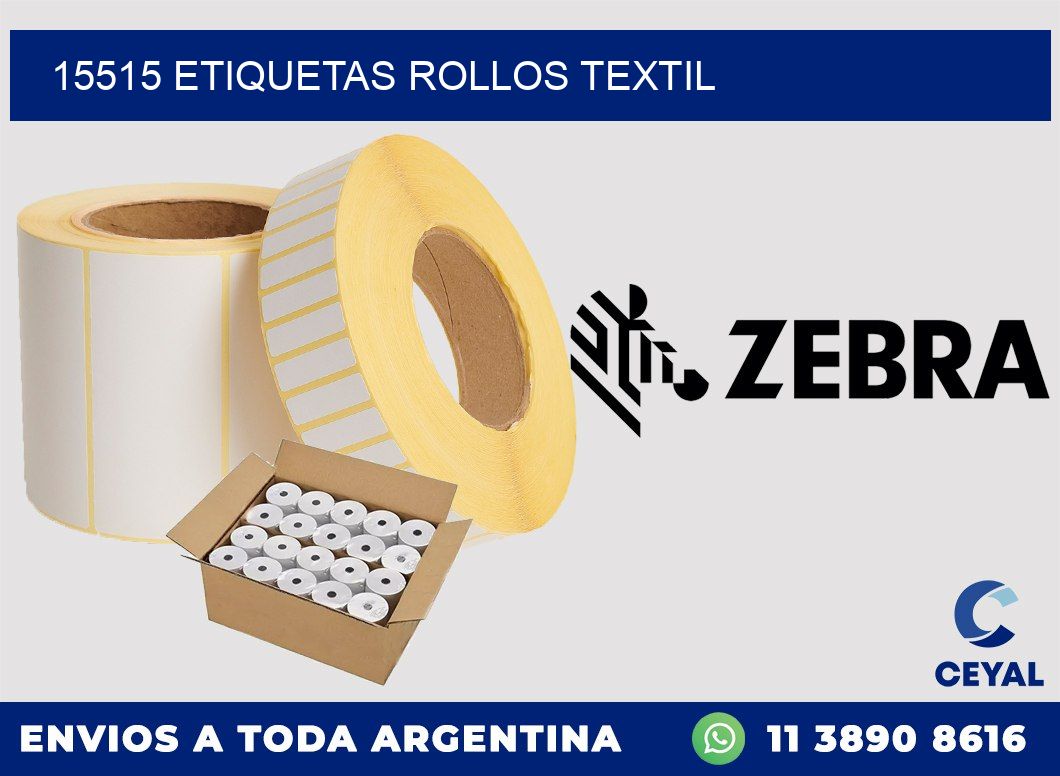 15515 etiquetas rollos TEXTIL