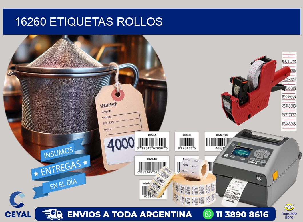 16260 etiquetas rollos
