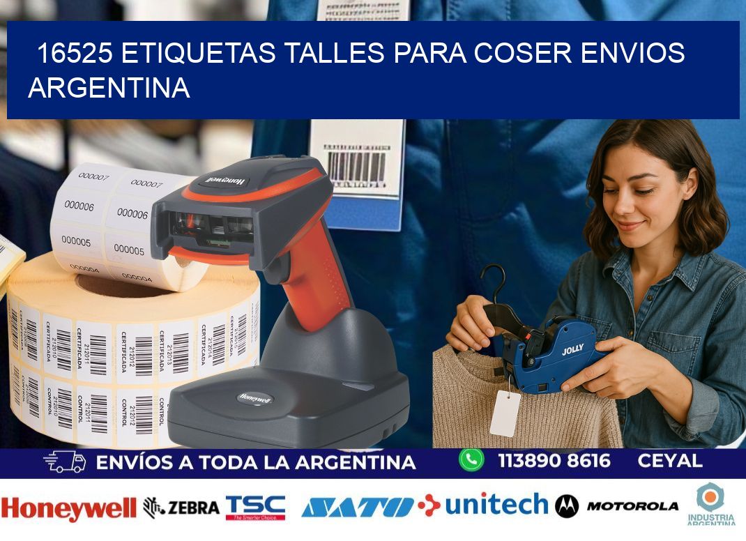16525 ETIQUETAS TALLES PARA COSER ENVIOS ARGENTINA