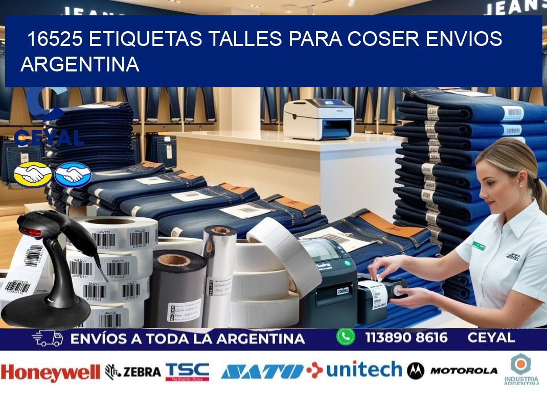 16525 ETIQUETAS TALLES PARA COSER ENVIOS ARGENTINA