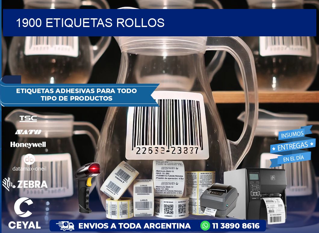 1900 etiquetas rollos