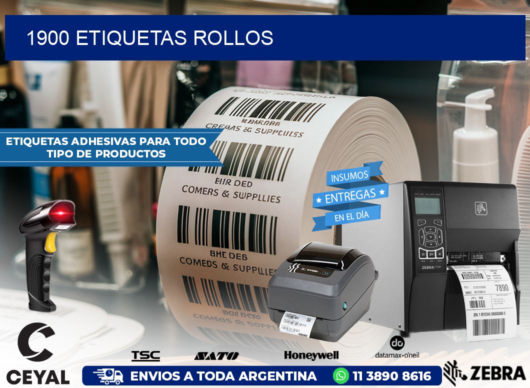 1900 etiquetas rollos