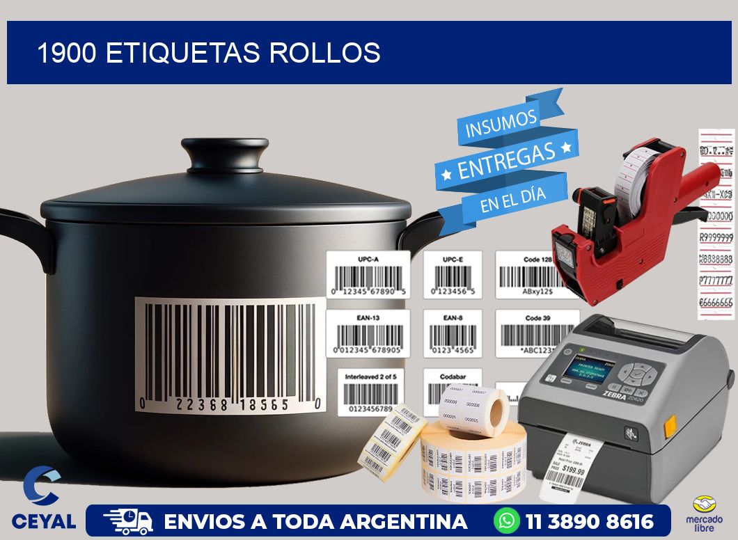 1900 etiquetas rollos