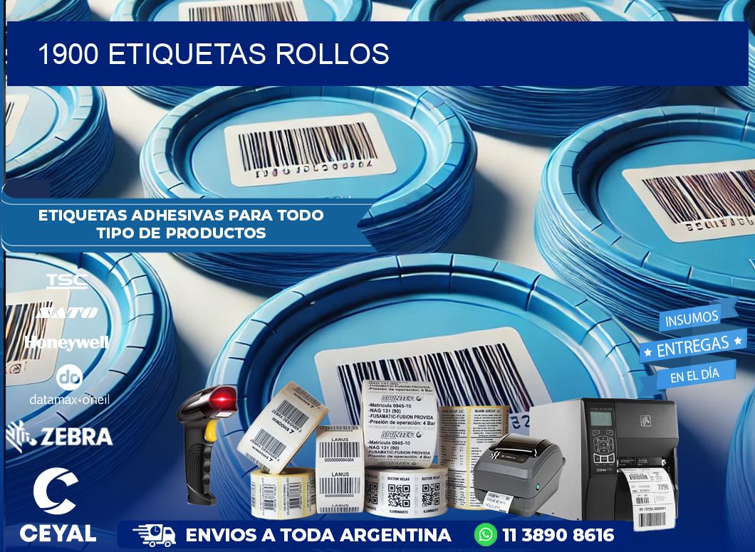1900 etiquetas rollos