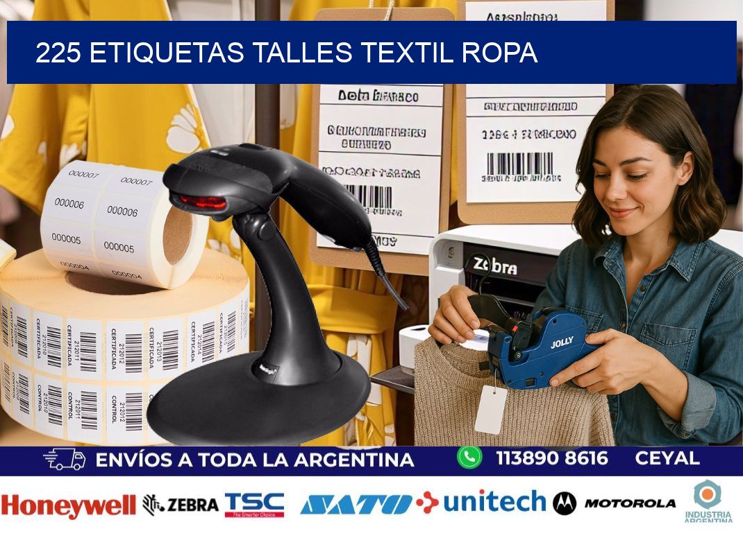 225 ETIQUETAS TALLES TEXTIL ROPA