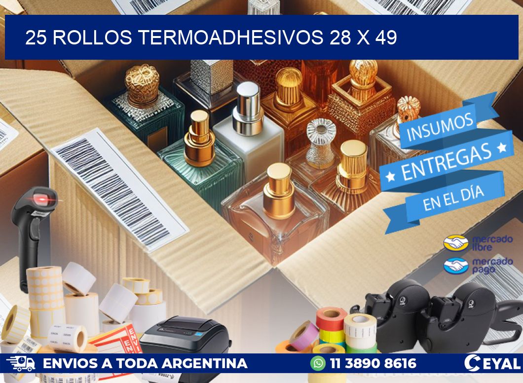 25 ROLLOS TERMOADHESIVOS 28 x 49