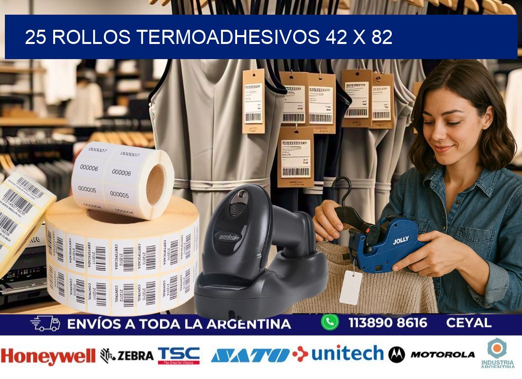 25 ROLLOS TERMOADHESIVOS 42 x 82