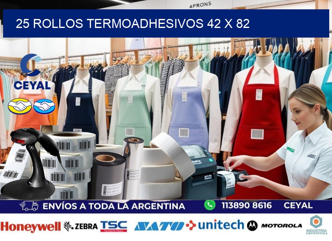 25 ROLLOS TERMOADHESIVOS 42 x 82