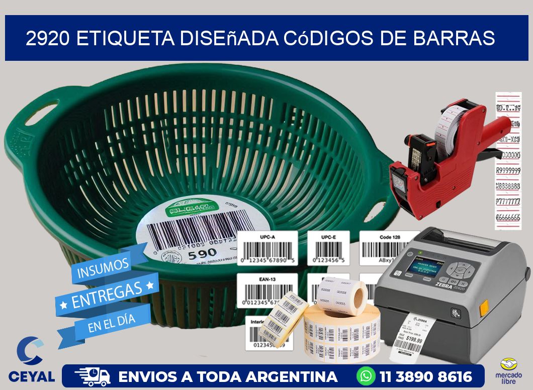 2920 etiqueta diseñada códigos de barras