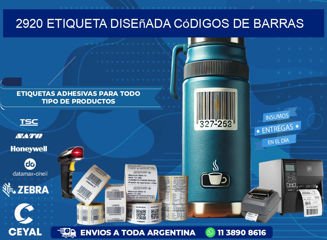 2920 etiqueta diseñada códigos de barras