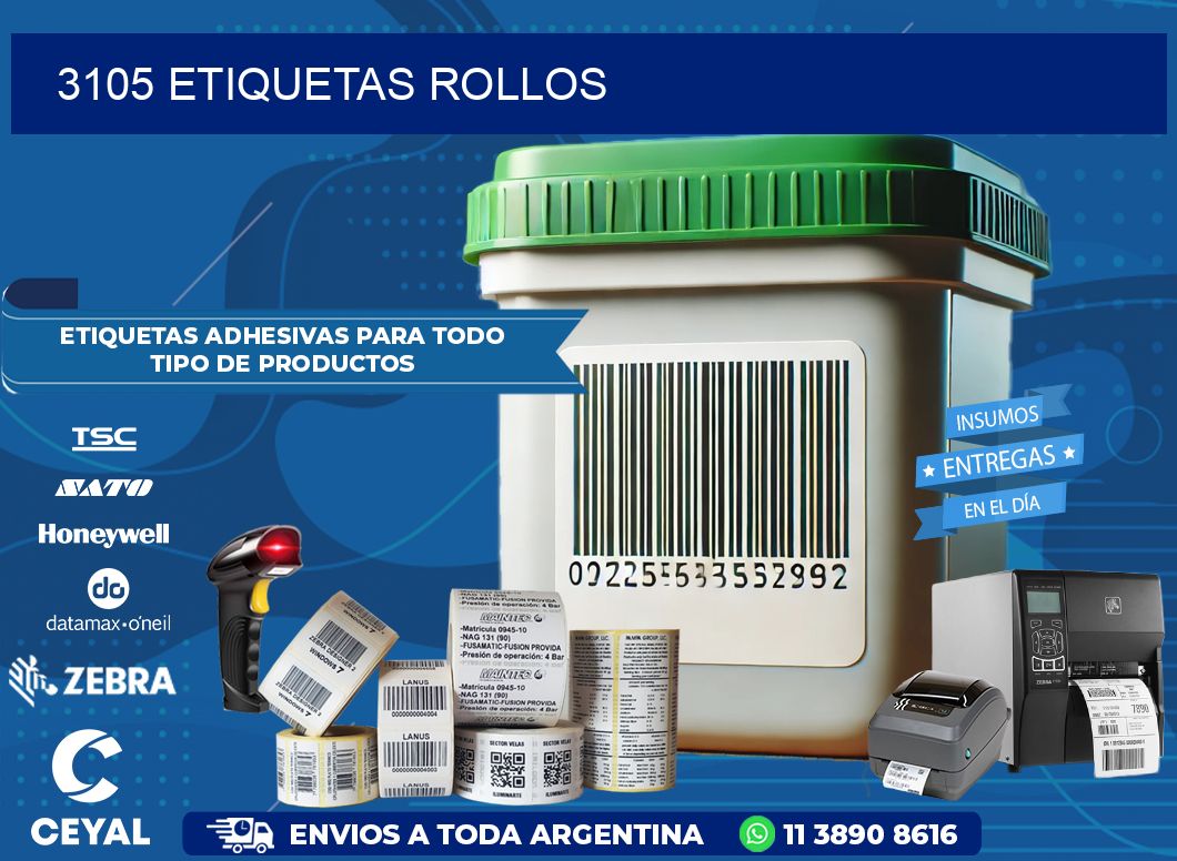 3105 etiquetas rollos