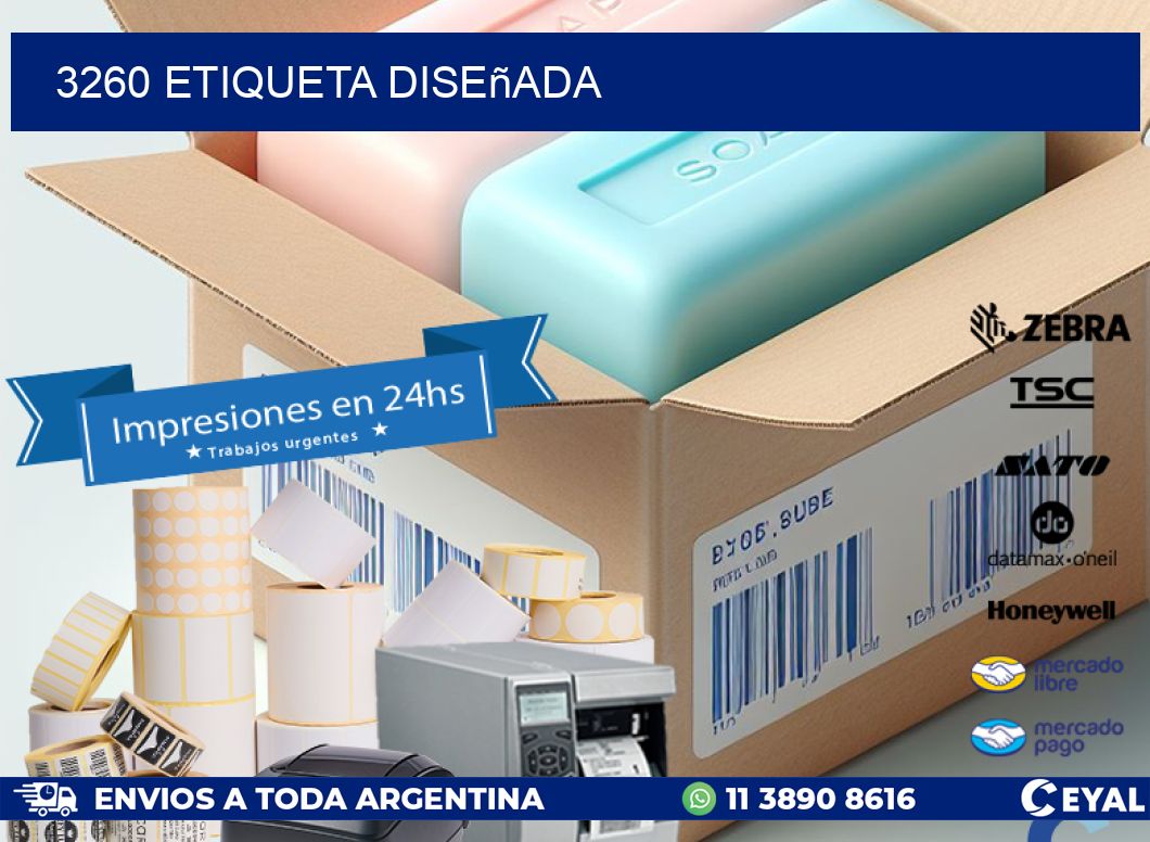 3260 etiqueta diseñada