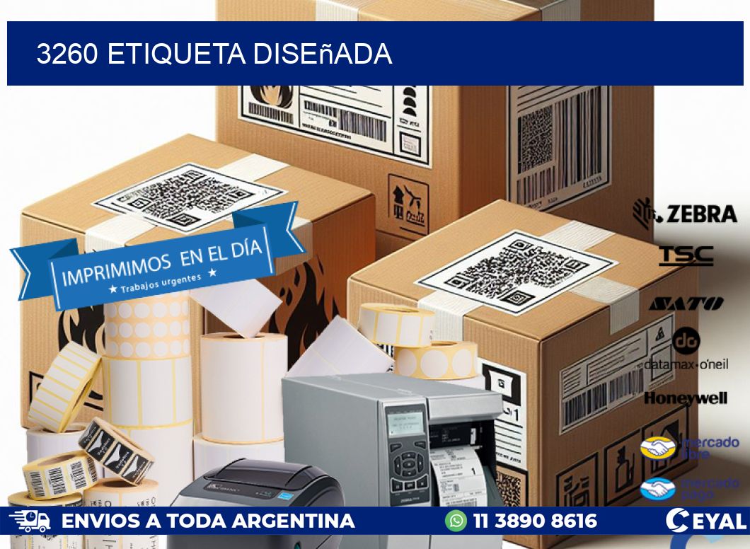 3260 etiqueta diseñada