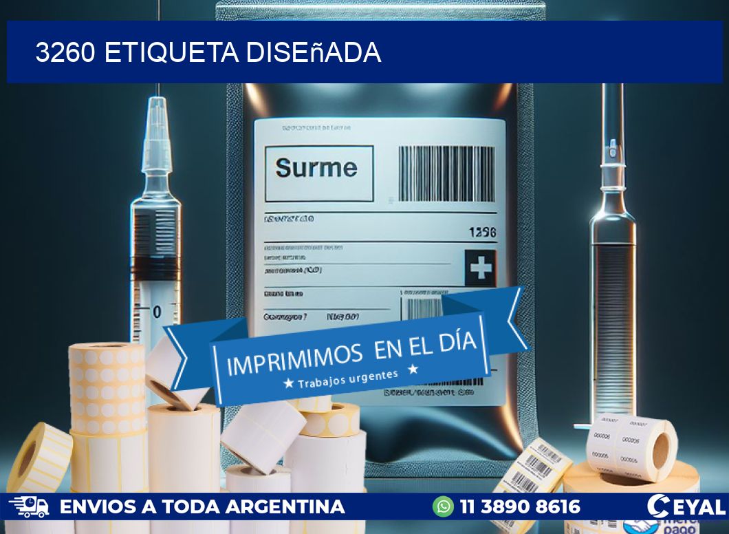 3260 etiqueta diseñada