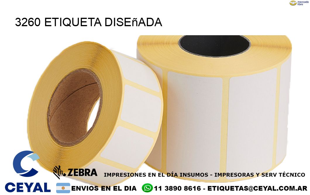 3260 etiqueta diseñada