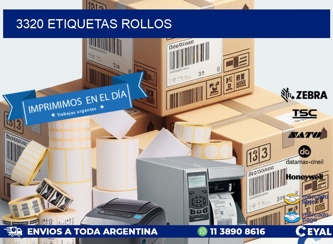 3320 etiquetas rollos