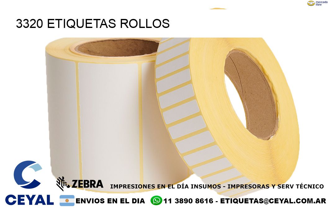 3320 etiquetas rollos