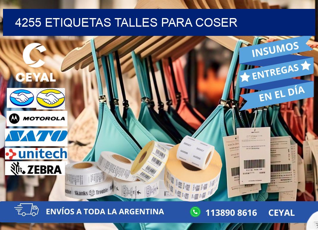 4255 ETIQUETAS TALLES PARA COSER
