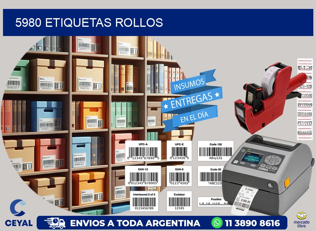 5980 etiquetas rollos