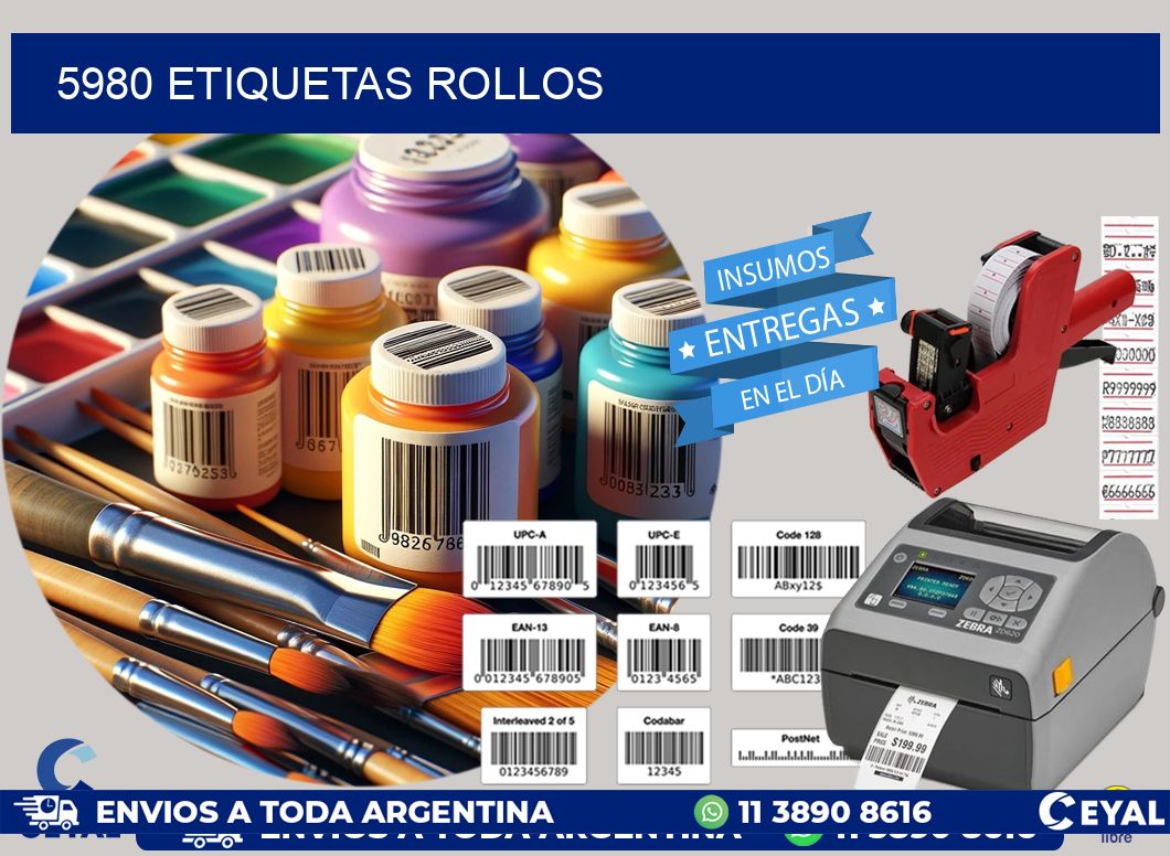 5980 etiquetas rollos