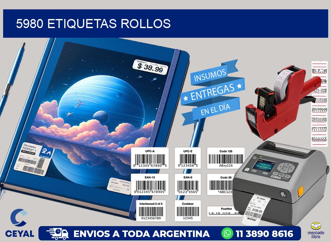 5980 etiquetas rollos
