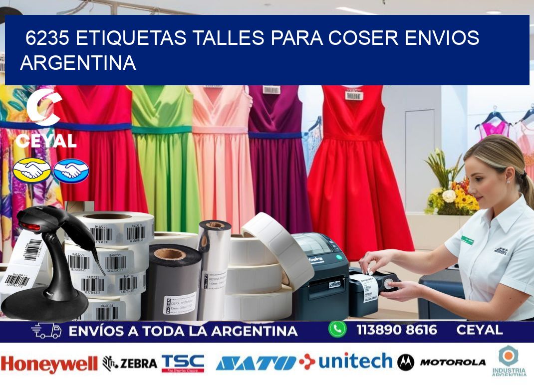 6235 ETIQUETAS TALLES PARA COSER ENVIOS ARGENTINA