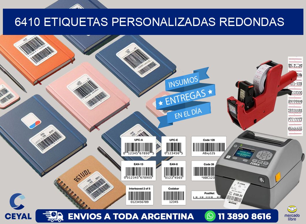 6410 Etiquetas personalizadas redondas
