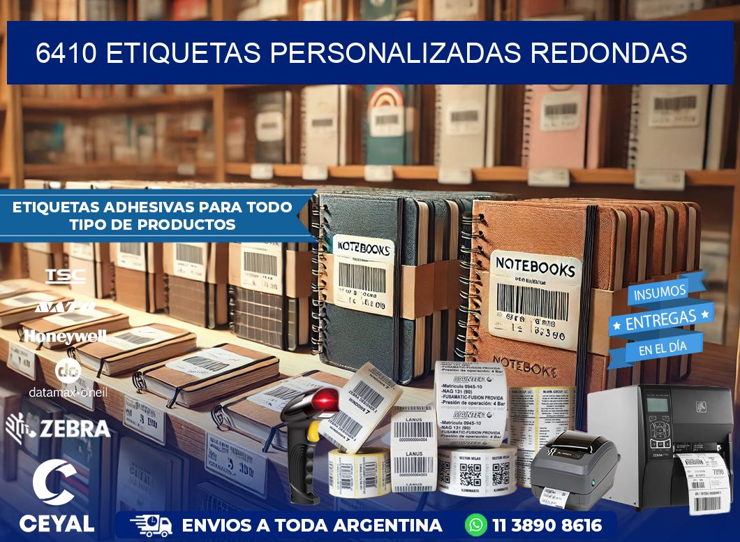 6410 Etiquetas personalizadas redondas