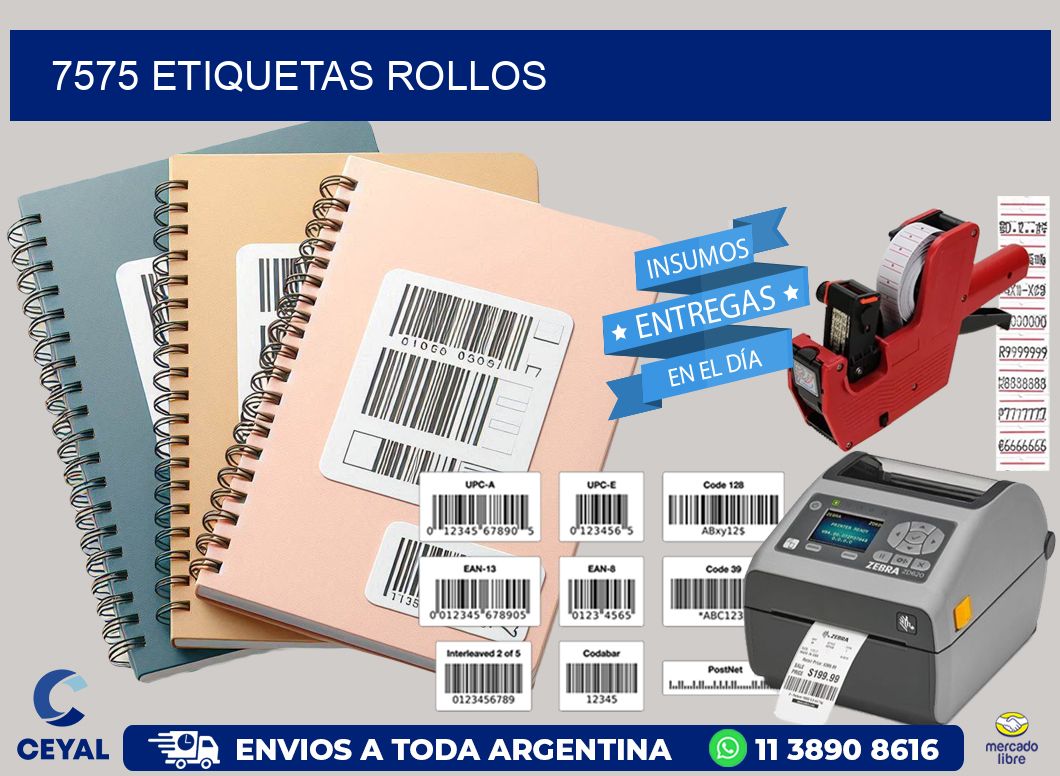7575 Etiquetas rollos